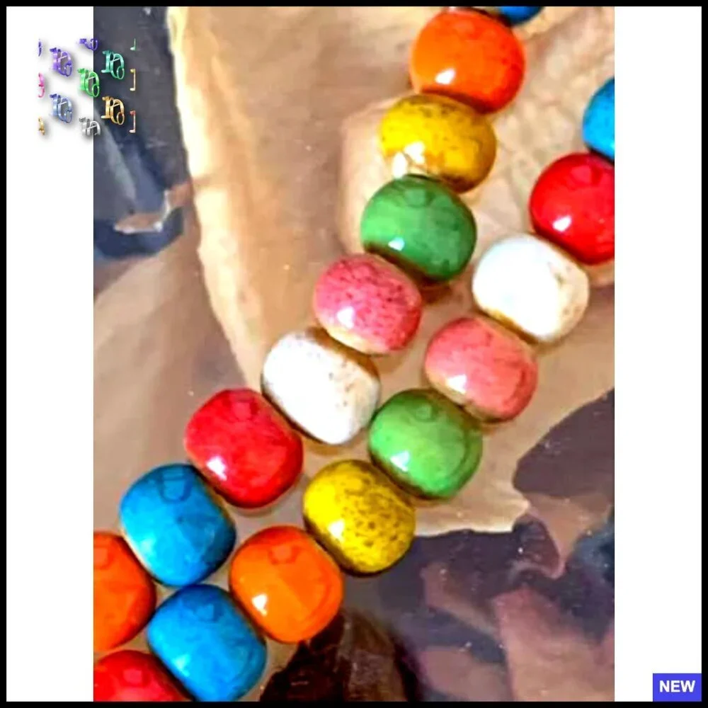 Ceramic Wrap Bracelet Handmade Bohemian Stackable Stretch Jewelry Women
